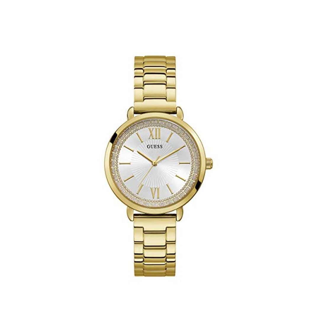 Social GUESS Reloj Analógico para Mujer de Cuarzo con Correa en Acero Inoxidable W1231L2