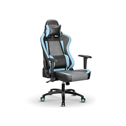 MFAVOR, Silla de Juegos, Silla Gaming, Silla Ergonómica con Reposacabezas y Almohada