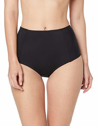 Fashion IRIS & LILLY Braguita de Bikini de Talle Alto para Mujer, Negro