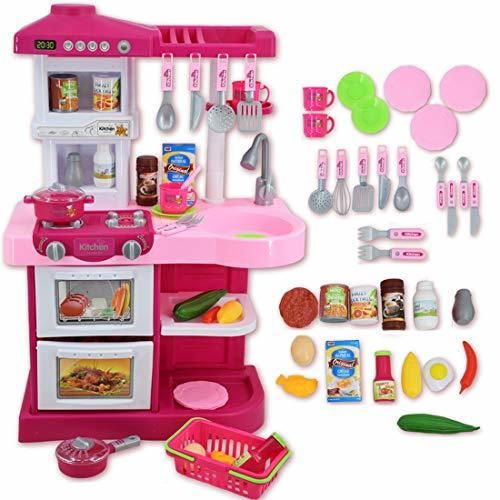 deAO Mi Little Chef - Cocinita de Juguete con 30 accesorios incluidos