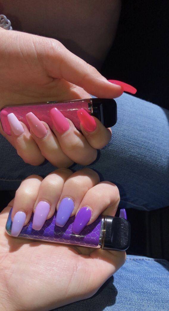 Degradê roxo e rosa