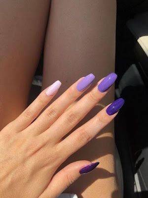 Degradê de unhas roxas💜