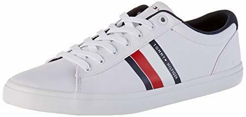 Tommy Hilfiger Essential Stripes Detail Sneaker, Zapatillas para Hombre, Blanco