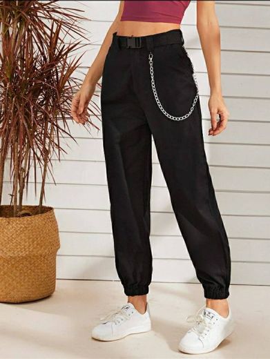 Self Tie Flap Pocket Cargo Pants | SHEIN USA