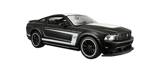 Maisto- 1:24 Ford Mustang, Color Negro Mate y Blanco