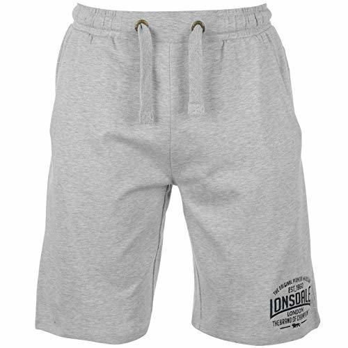 Lonsdale Mens Box Lightweight Shorts Pants Bottoms Boxing Sports Clothing Grey Marl