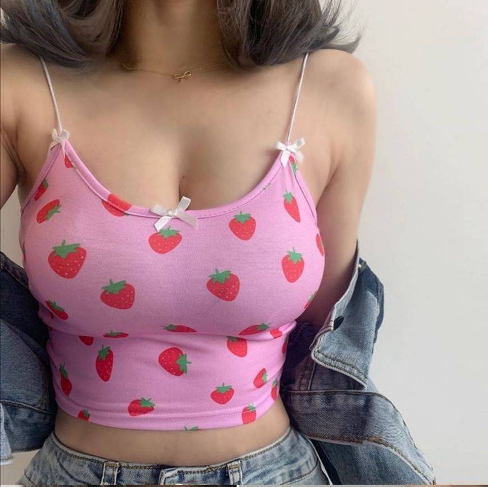 Social Strawberry print cropped
