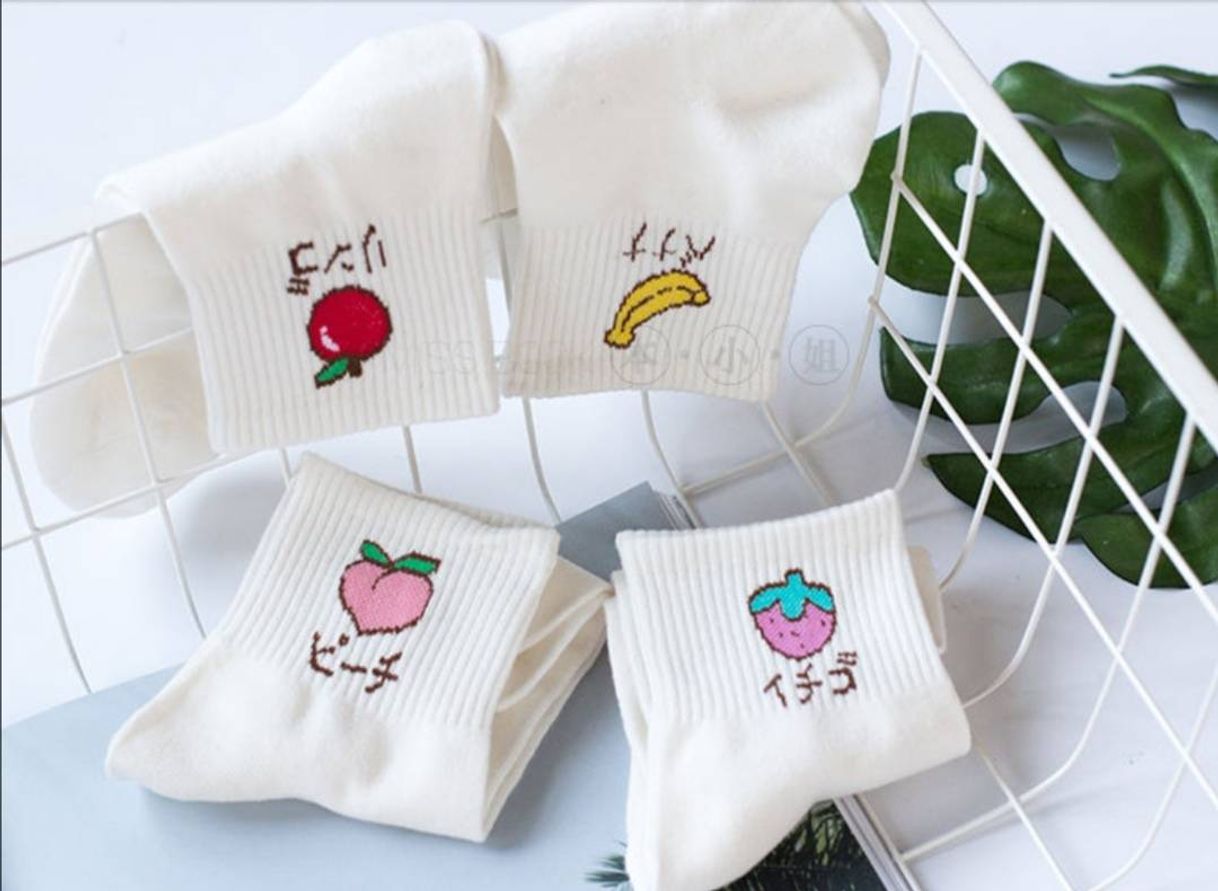 Social Calcetines con bordado de frutas