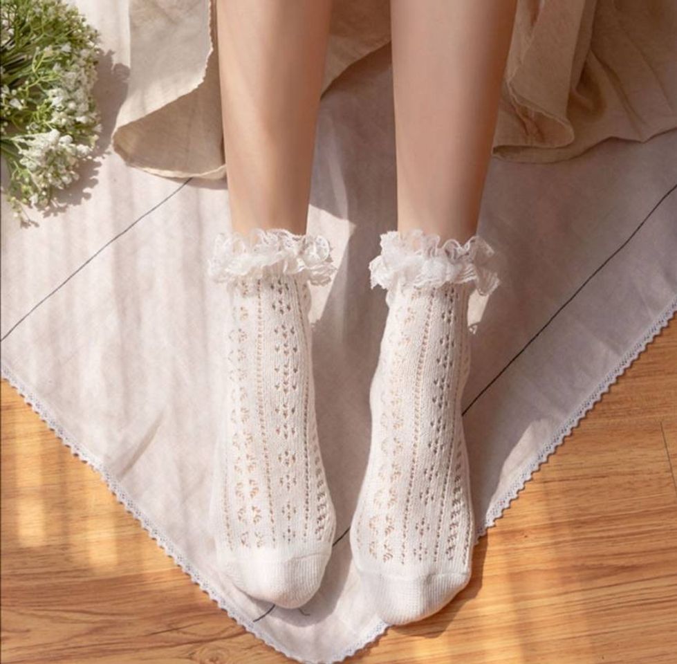 Music Lace trim pointelle socks