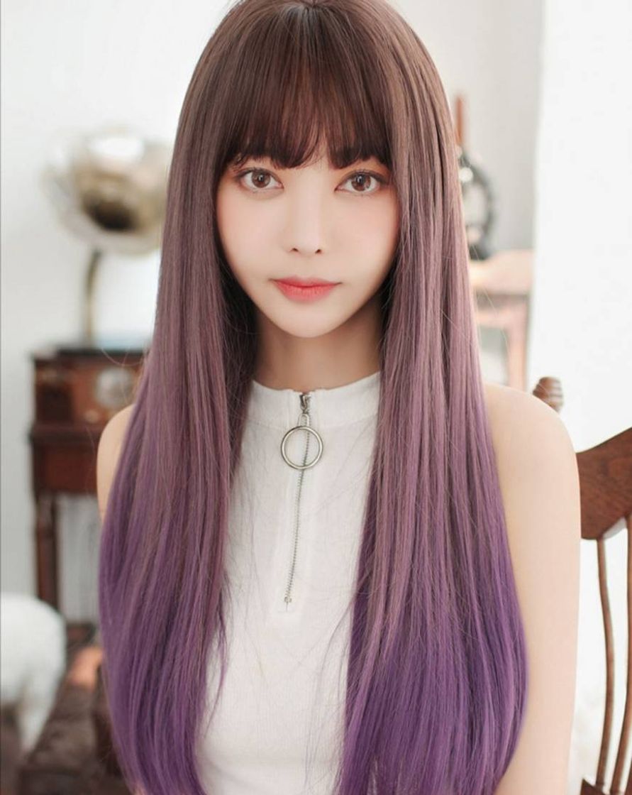 Social Peluca larga lisa degradada