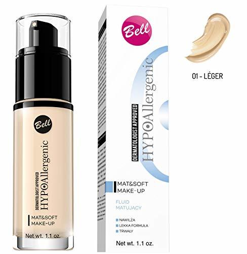 Social Bell alfombrilla de hipoalergénico y suave Mattifying líquido – 01 color beige claro 30 G/1