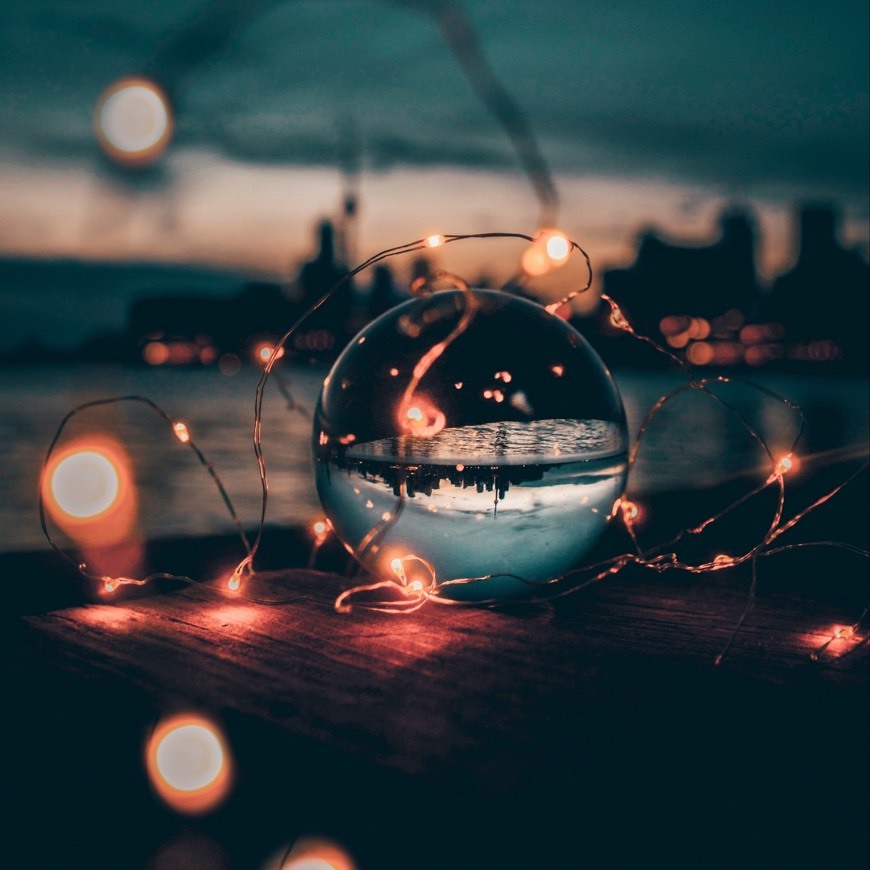 Social Esfera de vidro com luzes 🤩