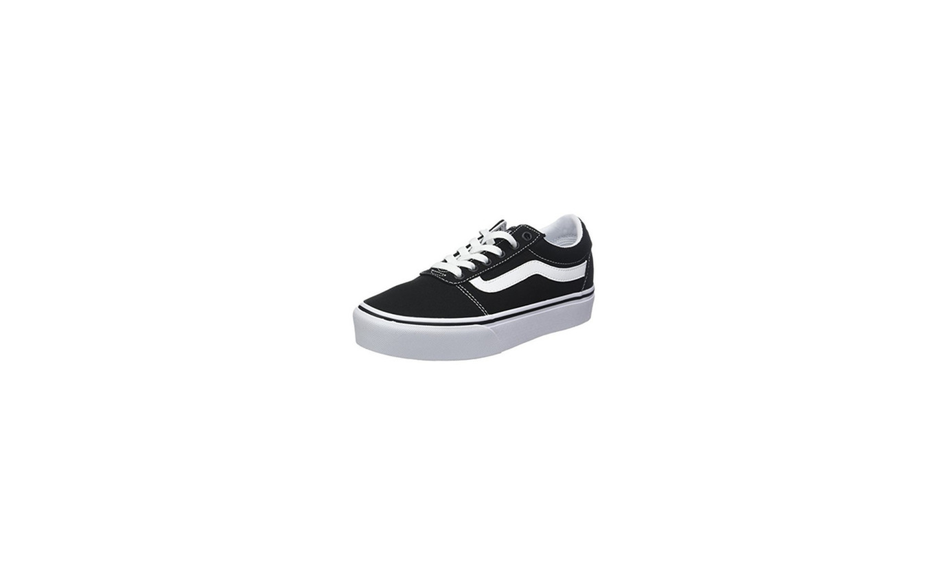 Social Vans Ward Platform Canvas Zapatillas Mujer, Negro