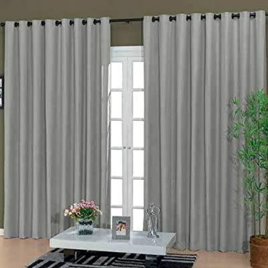 Fashion Cortina Para Sala Rustica Cinza 3,00x2,50 Admirare

