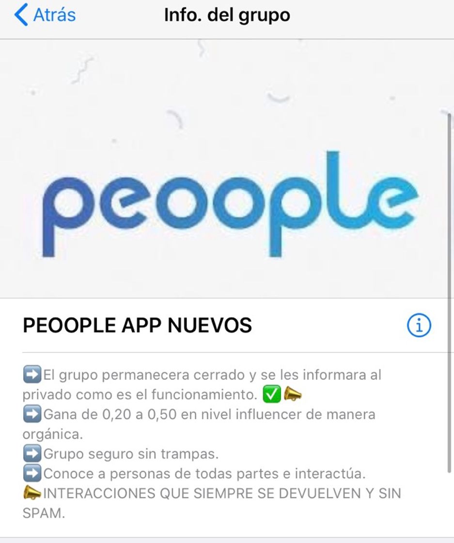 Moda GRUPO WHATS para ganar más dinero en peoople 