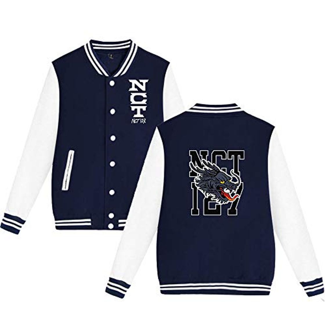 Social NCT 127 Chaqueta Bomber Beisbol Hombre Mujer Cardigan Baseball Retro Vintage Old School Abrigo Otoño Invierno Sudadera College Jaqueta Streetwear Bomber Piloto Bikers Blazer A15261JK0143XL