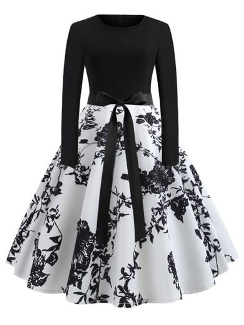 Social Vestido con estampado floral con lazo
