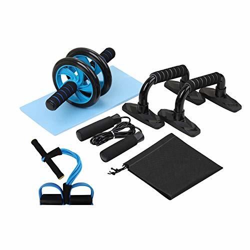 Producto Lixada Rueda Abdominal Kit 4/5 en 1 con Push-UP Bar Cuerda para