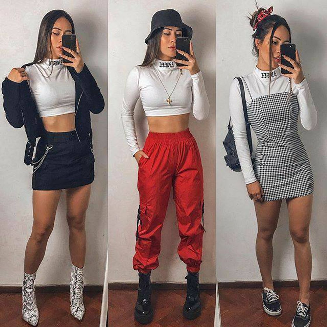 Fashion Um cropped três looks