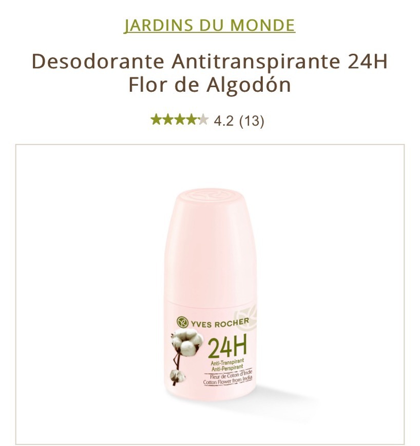 Moda Desodorante Antitranspirante 24H Flor de Algodón - Yves Rocher