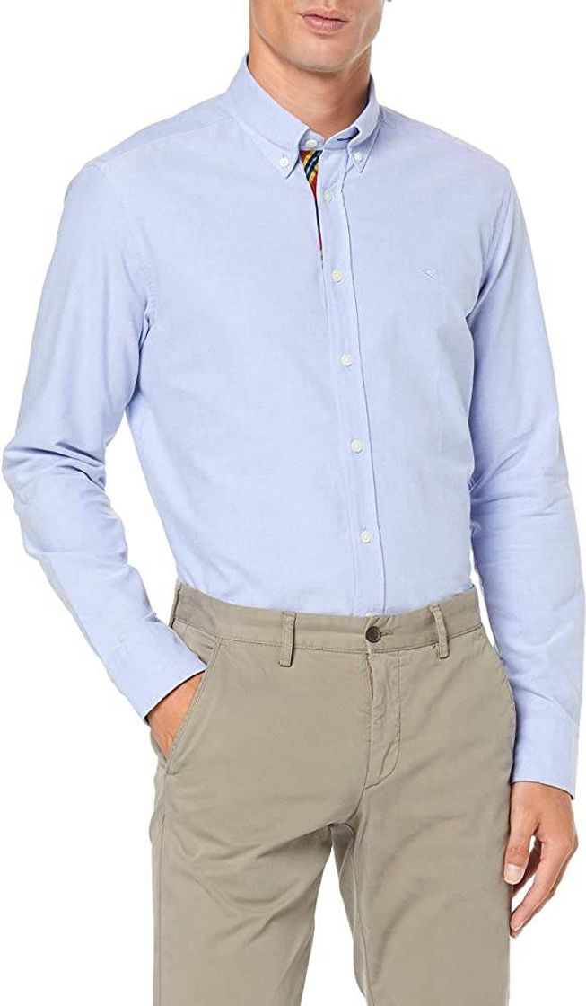 Hackett London Tie Placket Oxford Camisa para Homem 