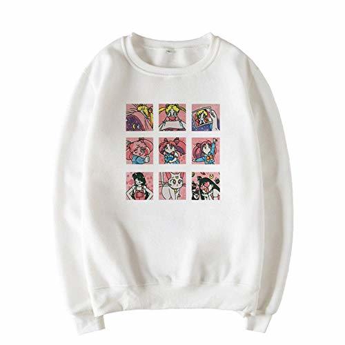 Products MU-PPX Invierno Sailor Moon Casual Cartoon Manga Larga Suelta Mujer Camisetas Linda