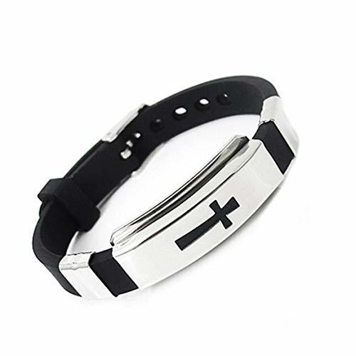 Social Funnyrunstore Nuevo Brazalete de silicona negro Jesus Cross Wristband