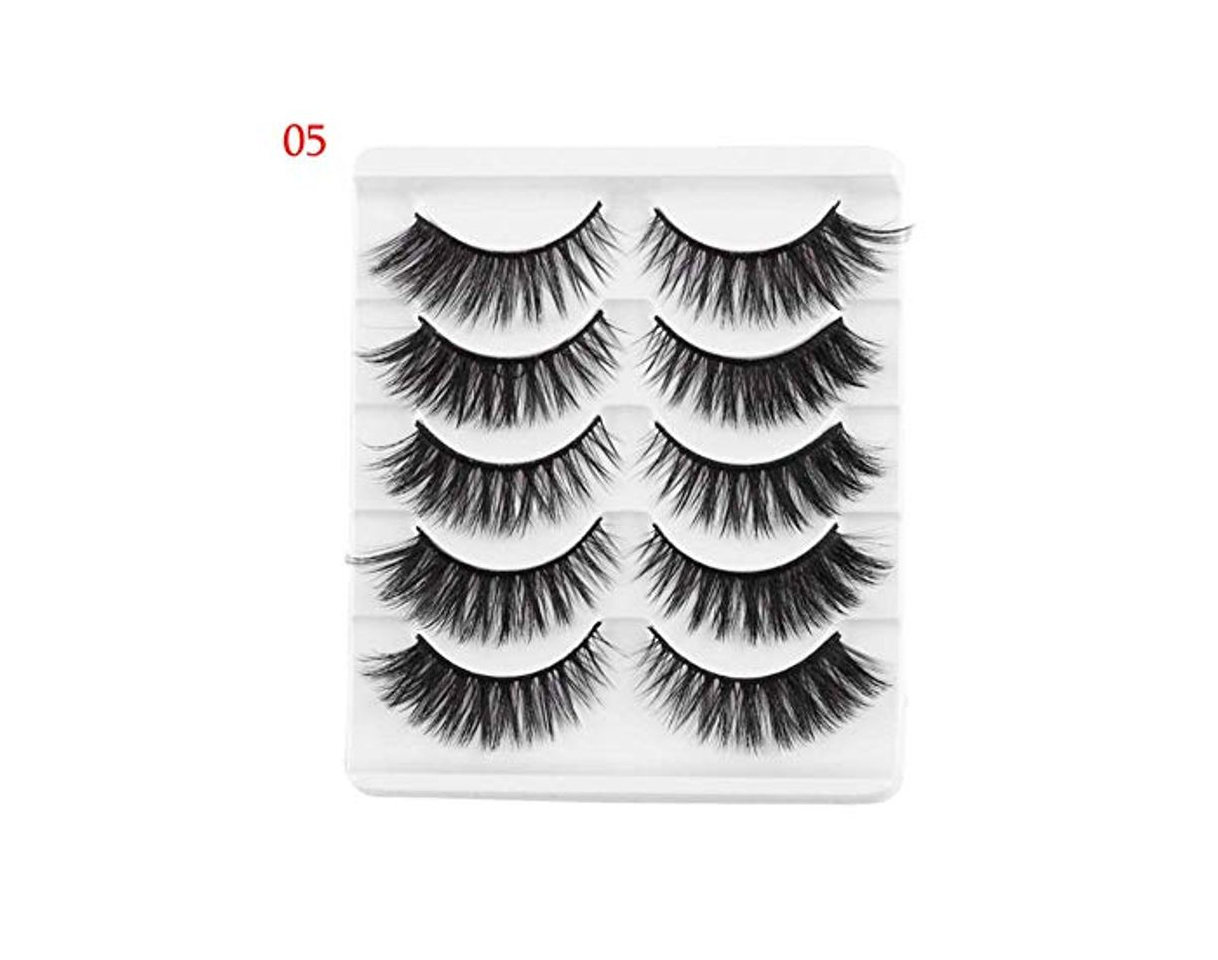 Product ZZDJ Pestañas postizas Maquillaje Natural 5 Pares 3D Faux Mink Hair Pestañas