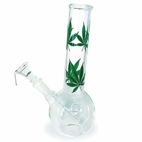 Bong vidrio 22 cm diseño de cáñamo