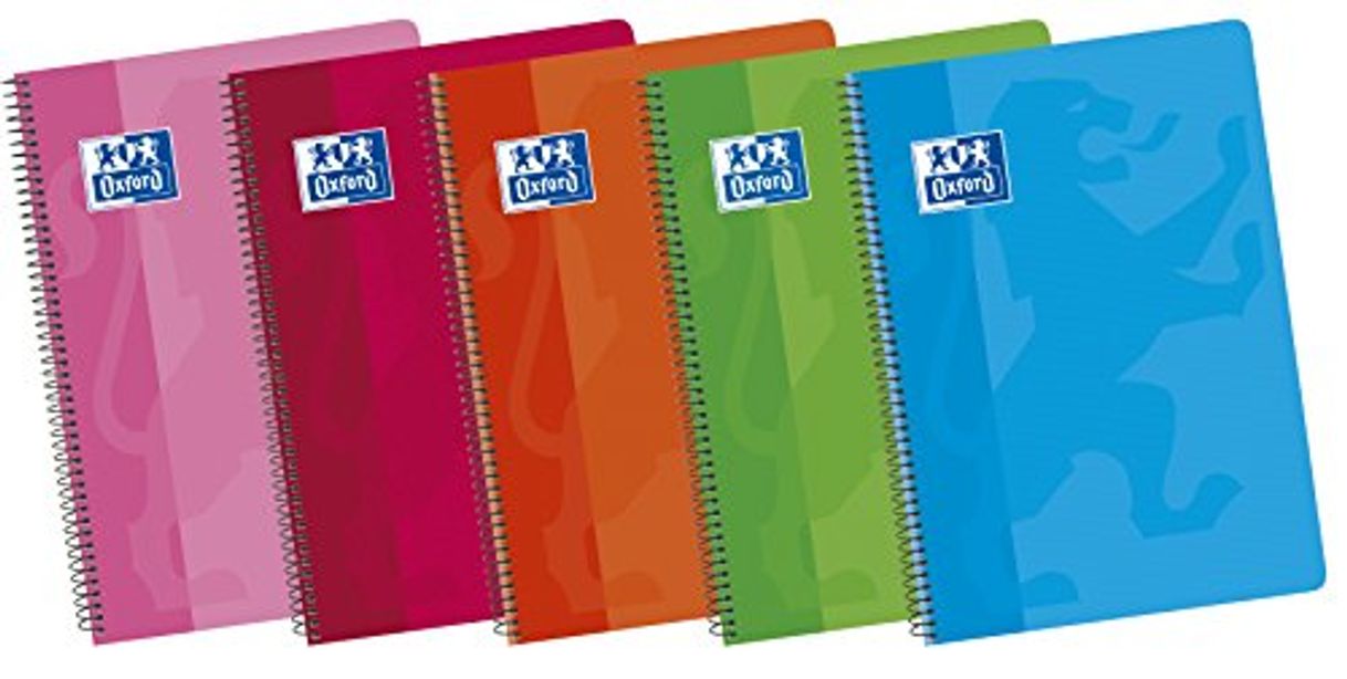 Social Oxford Classic 100430166 - Pack de 5 cuadernos espiral de tapa blanda