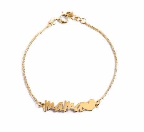 Product SINGULARU ®Pulsera Mamá Heart Oro para Mujer Plata de Ley 925 con