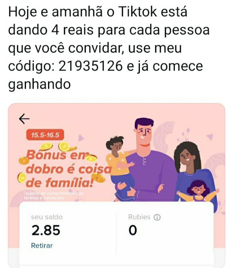 Ganhe dinheiro com o tiktok