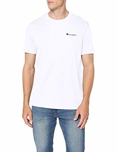 Champion Classic Small Logo para Hombre Camiseta, Blanco