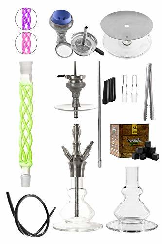 Product KAYA-SHISHA INOX Sebulba Curly - Juego de cachimba de acero inoxidable y