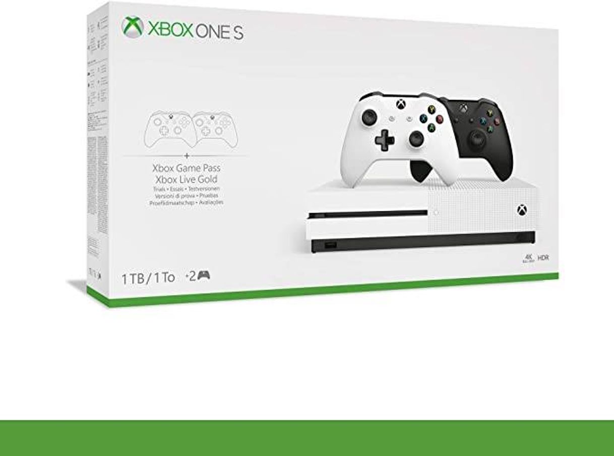 Xbox One S 1TB + 2° Controller (1X Bianco, 1X Nero) 