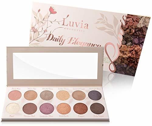 Luvia Cosmetics Sombras de palé Daily Elegance – Make Up – Incluye 12 glamourösen Colores Edición – En Caja