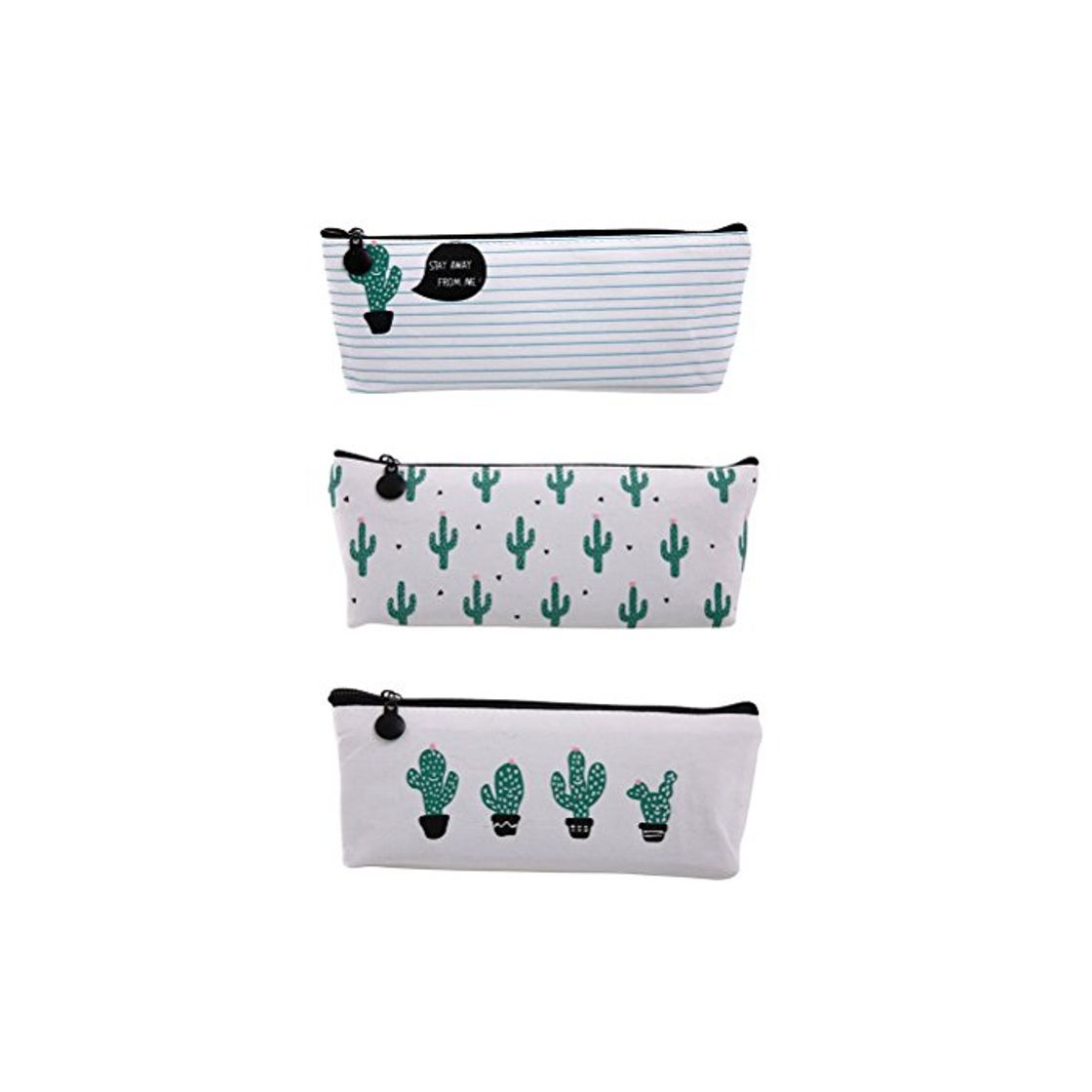 Social NUOLUX 3pcs Cactus Impreso Lápiz Lápiz Bolsa De Pluma Bolso De Maquillaje