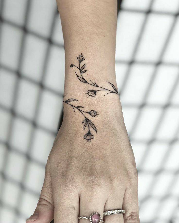 Fashion Tatuagem de flor