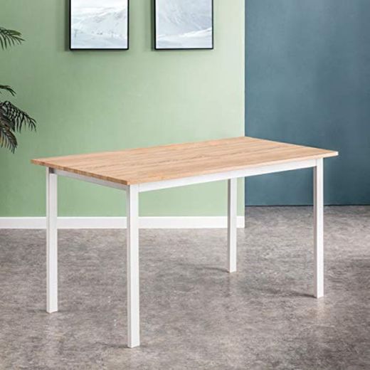 Mc Haus KENIA - Mesa Nórdica Rectangular Comedor de madera Natural MDF