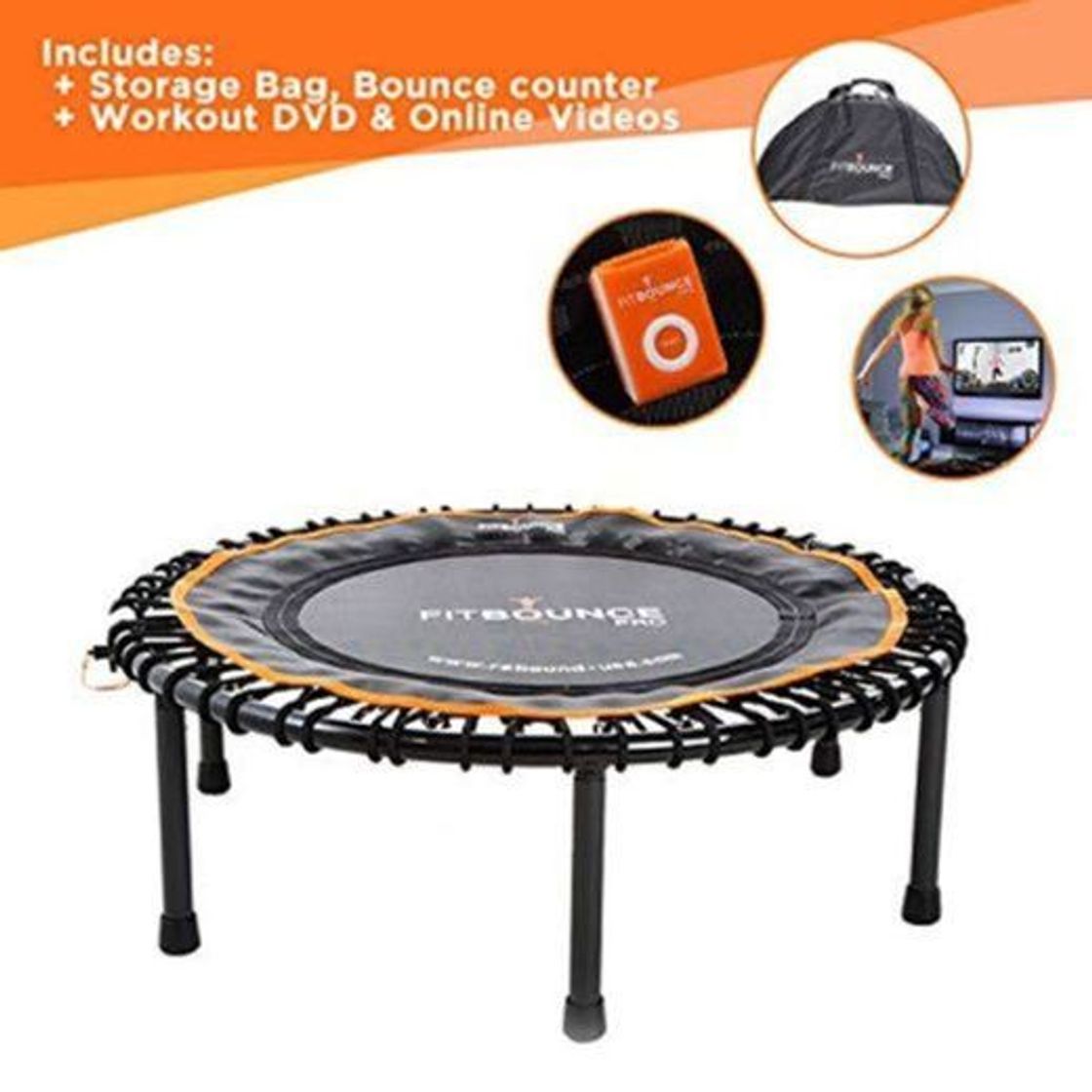 Productos Mejor vendido Fit Bounce Pro II - Rebounder Mini Trampolín Silencioso con