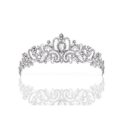 ZWOOS Diadema Corona Tiara Flor Cristal Diamante De Imitación Hairband para Fiesta