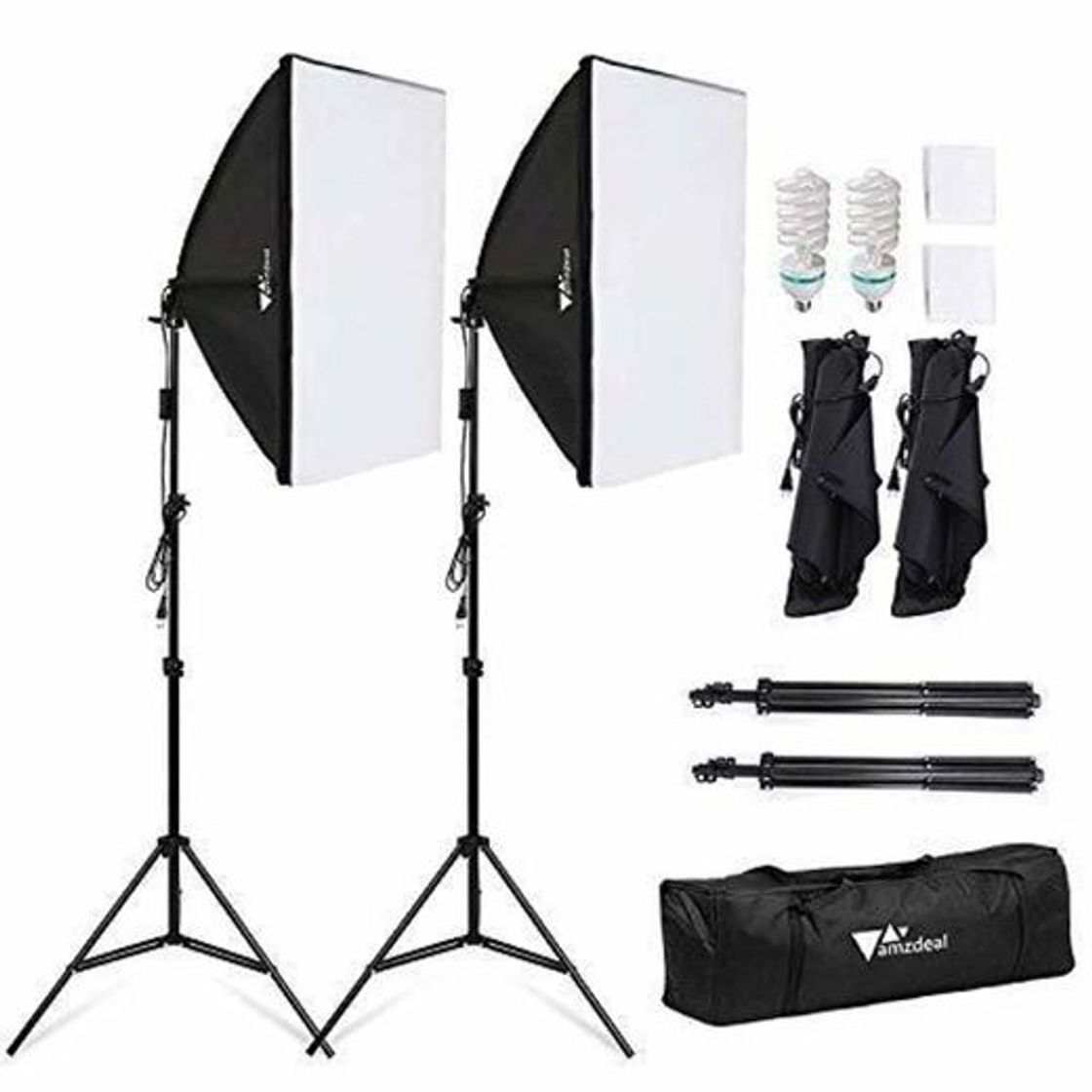 Social Amzdeal Softbox Focos Kit Iluminacion Fotografia con 2 Ventana de Luz 135W