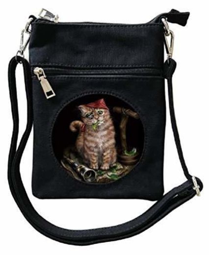 Cat Mad Designs Linda Jones - Bolsa de lona para mujer