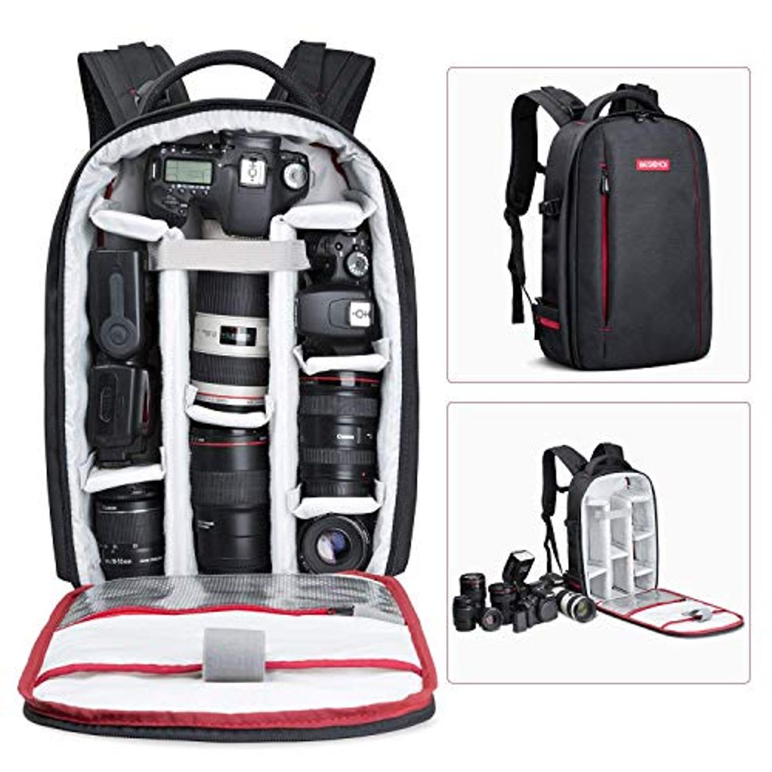 Social Beschoi Mochila Fotográfica Multifunción y Impermeable para Cámaras Réflex Digital SLR Lente
