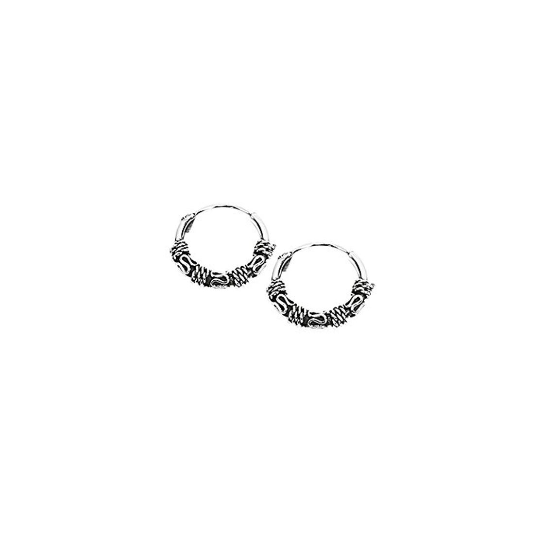 Producto NKlaus PAAR 925 PLATA ESTERLINA Celta Bali Pendientes de Amica Creoles s 12mm 7096