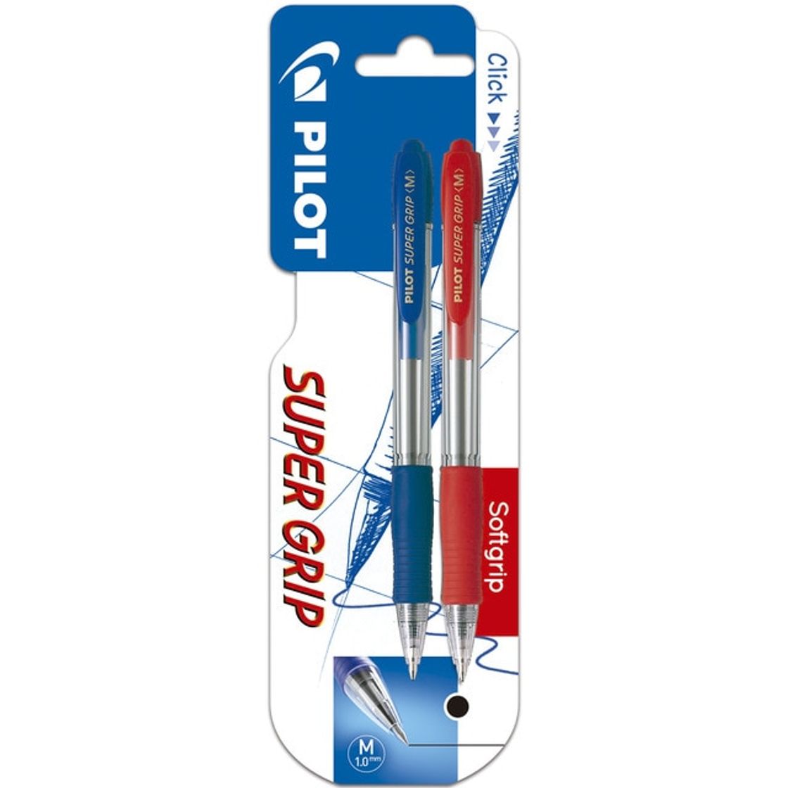 Social Blister 2 bolígrafos retráctiles Super Grip tinta base aceite Pilot ...