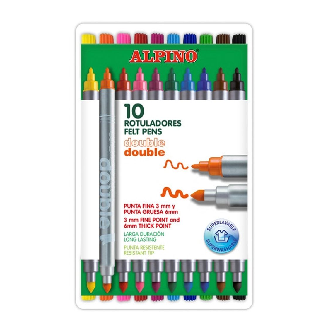 Social Bolsa 10 rotuladores Alpino Double · Papelería · 