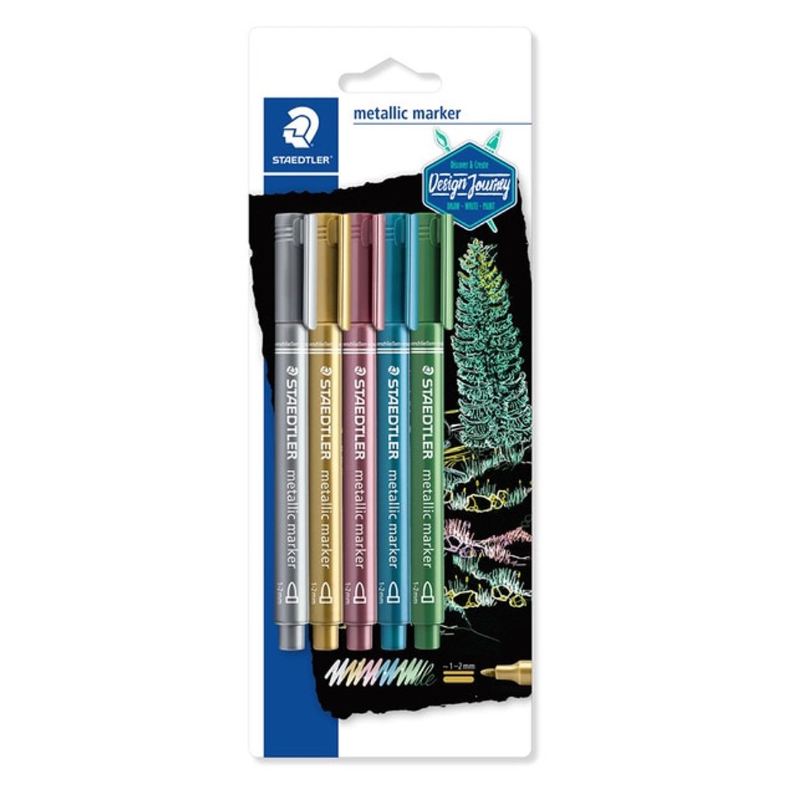 Moda Pack de 5 Marcadores Metalizados Punta Redonda Staedtler ...