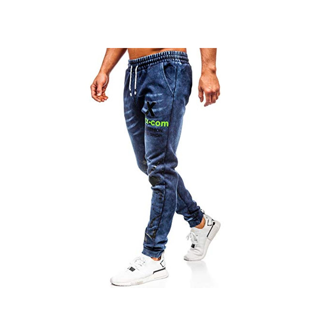 Product BOLF Hombre Pantalón Vaquero Jogger Denim con Estampados Pantalones de Algodón Estilo