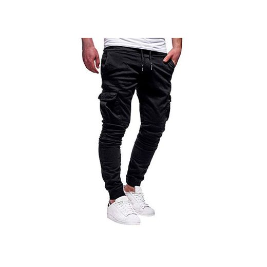 STRIR Pantalones de Hombre Casuales Deporte Joggers Pants Algodón Slim Fit Jeans Cargo Trouser